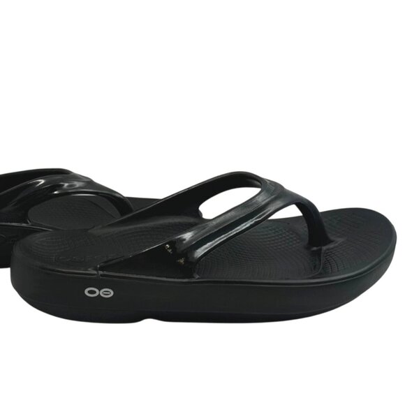 OOfos Womens OOlala Sandal Black Post-Workout Recovery Flip Flop Sandals - Picture 9 of 9